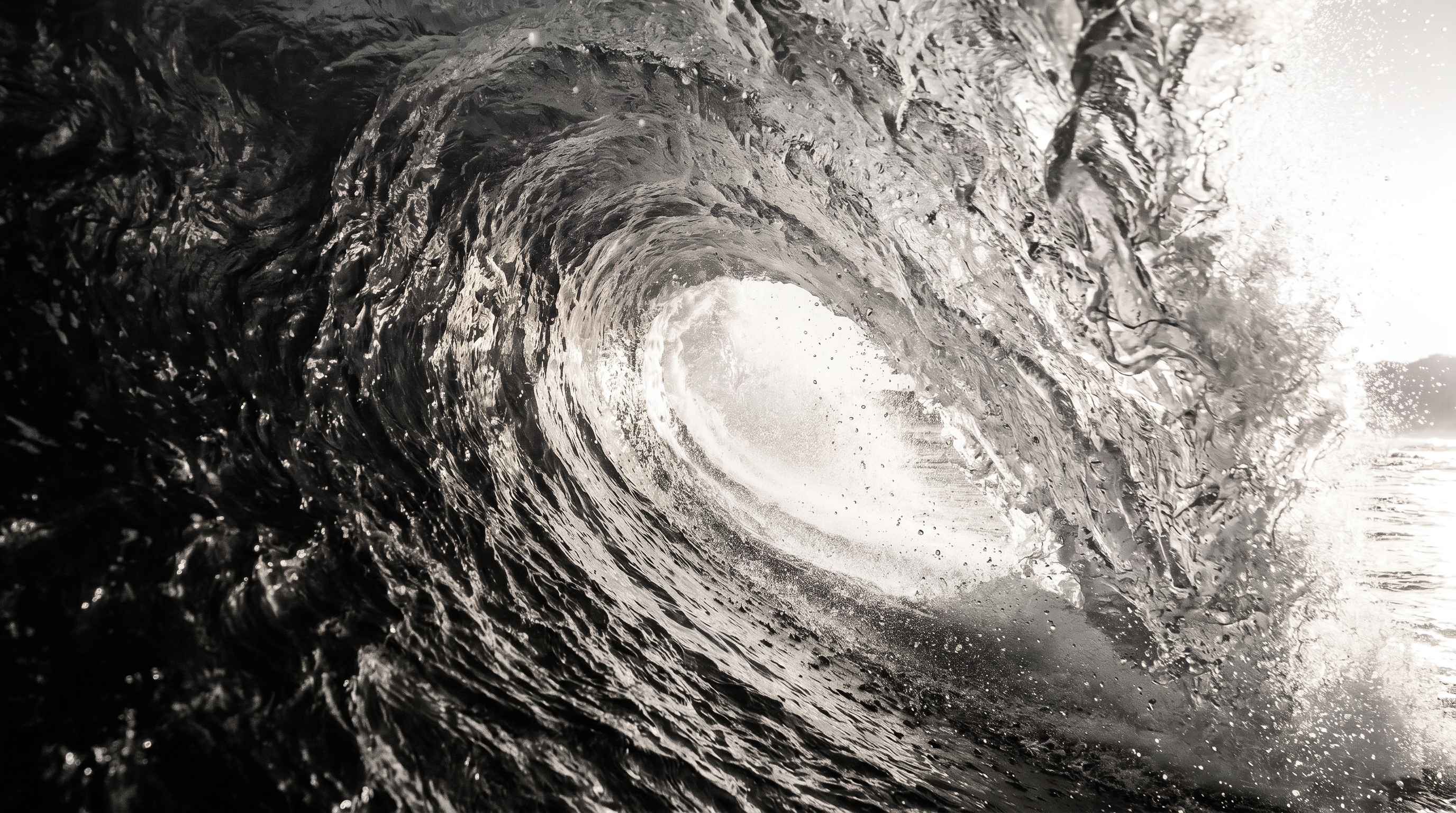 Wave photographed from the water